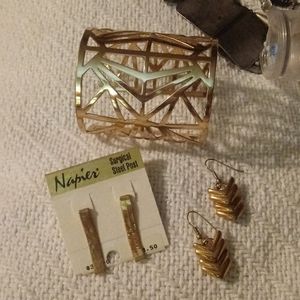 3 pieces bracelet ,vintage earrings